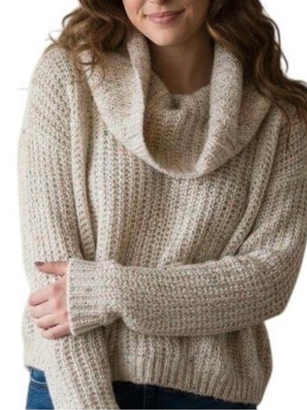 Moon & Madison Confetti Cowl Neck Sweater XS NWOT Soft Cozy Knit